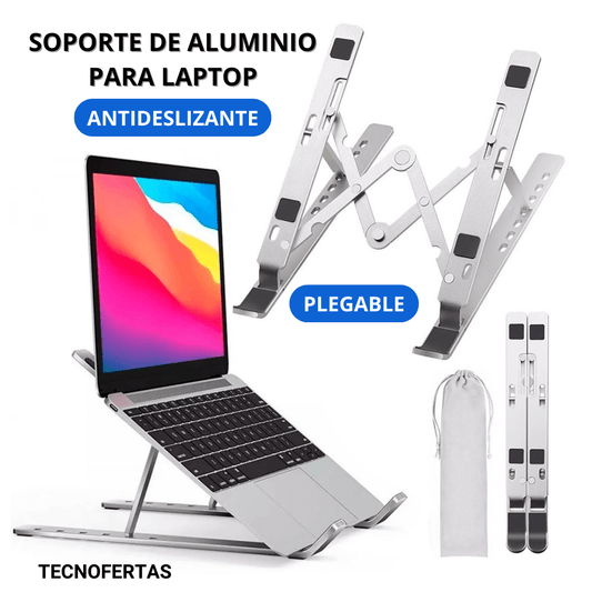 SOPORTE DE ALUMINIO PARA LAPTOP AJUSTABLE