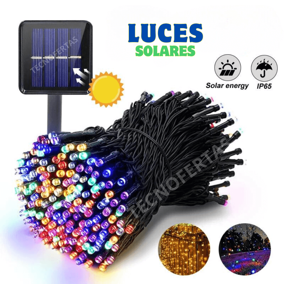 LUCES NAVIDEÑAS CON PANEL SOLAR